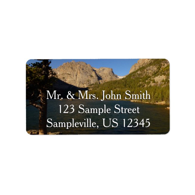 Etiqueta O Loch no Parque Nacional da Montanha Rocky (Frente)