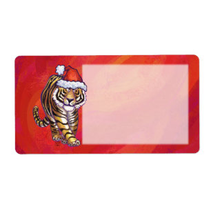 Etiqueta O Natal do Tigre em Vermelho