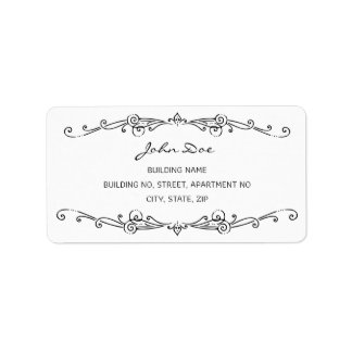 Etiqueta O Ornamento da Vintagem Negra Roda o Endereço do Q