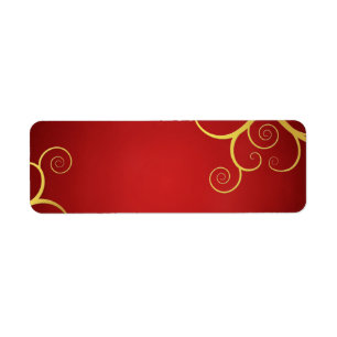 Etiqueta O ouro roda em vermelho escuro