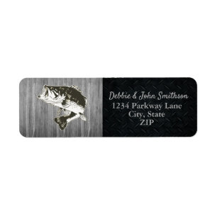 Etiqueta O preto do endereço do remetente da pesca da perd