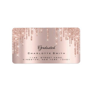 Etiqueta O rosa nupcial graduado cora o brilho Sparkly RSVP