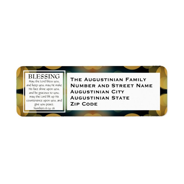 Etiqueta O SENHOR ADORA VOCÊS NÚMEROS 6 Bênção (Frente)