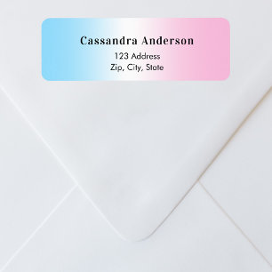 Etiqueta O sexo rosa azul revela o endereço de retorno do c