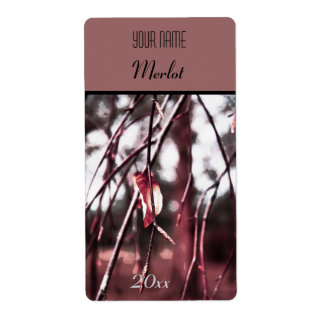 Etiqueta o último rótulo da garrafa de vinho de folha