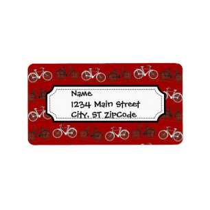 Etiqueta O vintage branco preto vermelho Bicycles a