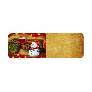 Etiqueta O Vintage Red Trator Natal de Frosty