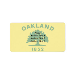 Etiqueta Oakland, Califórnia, bandeira dos Estados Unidos