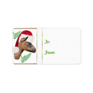 Etiqueta Oberhasli Goat Vinheta de presentes de Natal