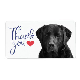 Etiqueta Obrigado Black Labrador Retriever Dog Sticker