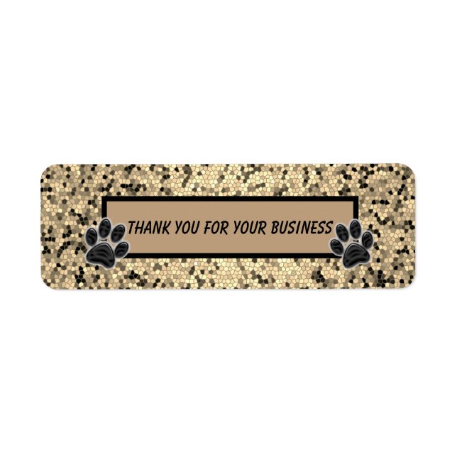 Etiqueta Obrigado Cliente Animal Business Paw Print (Frente)