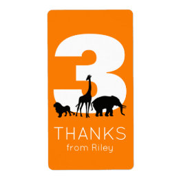 Etiqueta Obrigado de festa de aniversário de zoo, seus ades