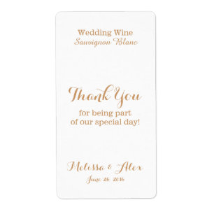 Etiqueta Obrigado do vinho do casamento você