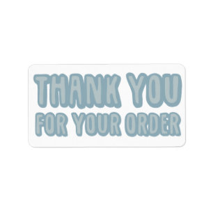Etiqueta Obrigado Pelo Seu Pedido Blue Small Business