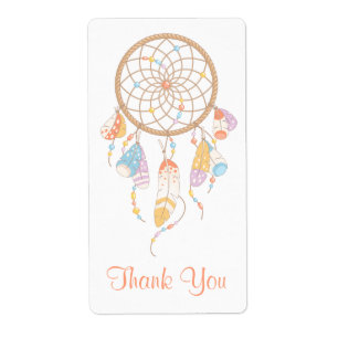 Etiqueta Obrigado tribal de Dreamcatcher Boho você