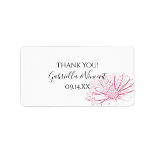 Etiqueta Obrigado Wedding do efeito cor-de-rosa da