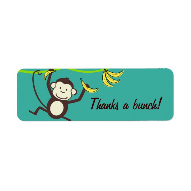 Etiqueta Obrigados, rótulos de macaco (Frente)