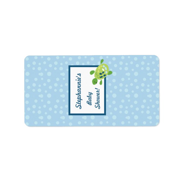 Etiqueta Oceano de Recife de Tartaruga Miniatura de 1,25"x2 (Frente)