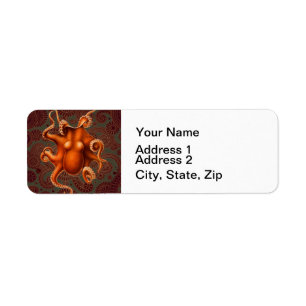 Etiqueta Octopus Sea Monster Cephalapod Vintage