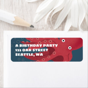 Etiqueta Octopus Undersea Themed Birday
