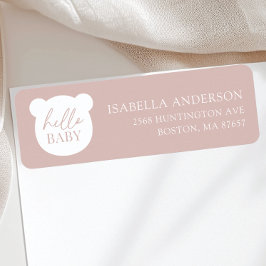 Etiqueta Olá, Bear Bear Chá de fraldas