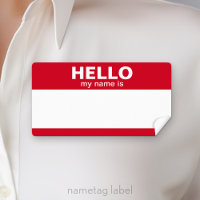 Olá, meu nome é — vermelho clássico