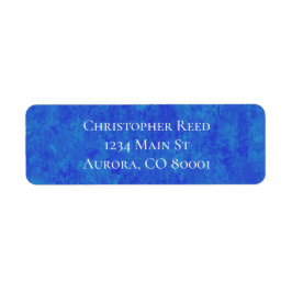 Etiqueta Olhar de Tela Azul Cobalto Manchado