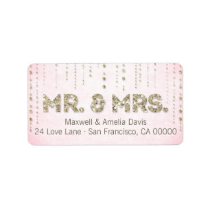Etiqueta Olhar o Sr. Olho Rosa e Dourado & Sra. Labels