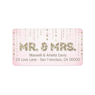 Etiqueta Olhar o Sr. Olho Rosa e Dourado & Sra. Labels