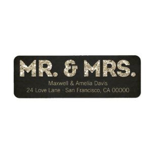 Etiqueta Olho Dourado e brilhante para o Sr. & Sra. Labels