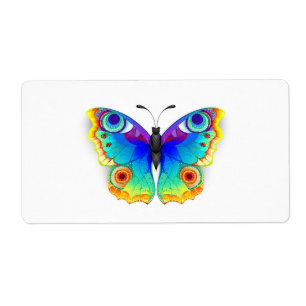 Etiqueta Olho Peacock da Borboleta Arco-Íris