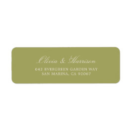 Etiqueta Olive Green Wedding Return Address Label