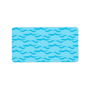 Etiqueta Ondas de água do mar azul pastel Oceano Pacífico