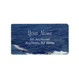 Etiqueta Ondas Oceânicas De Espuma Branca