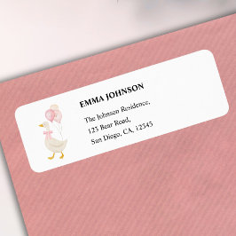 Etiqueta One Silly Goose Girl 1st Birthday Return Address