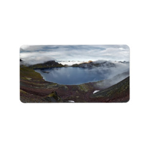 Etiqueta Opinião do panorama de Kamchatka do lago da