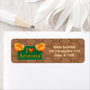 Etiqueta Orange Cactus, I Heart Arizona, Tan Tribal