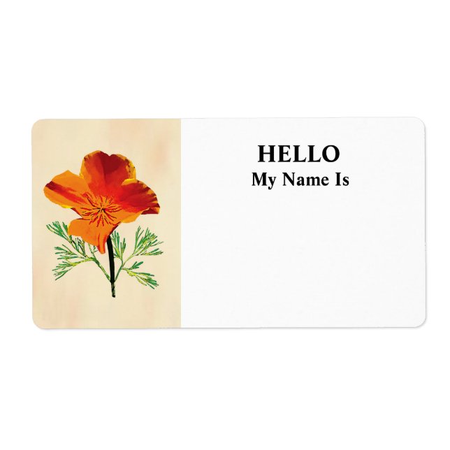 Etiqueta Orange California Poppy (Frente)