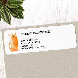 Etiqueta Orange Cat Return Address