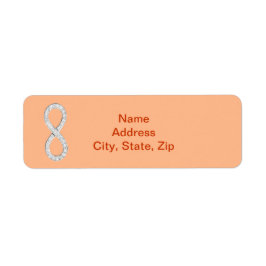 Etiqueta Orange Diamond Infinity Wedding Address Labs