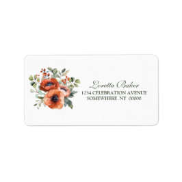Etiqueta Orange Floral Wedding