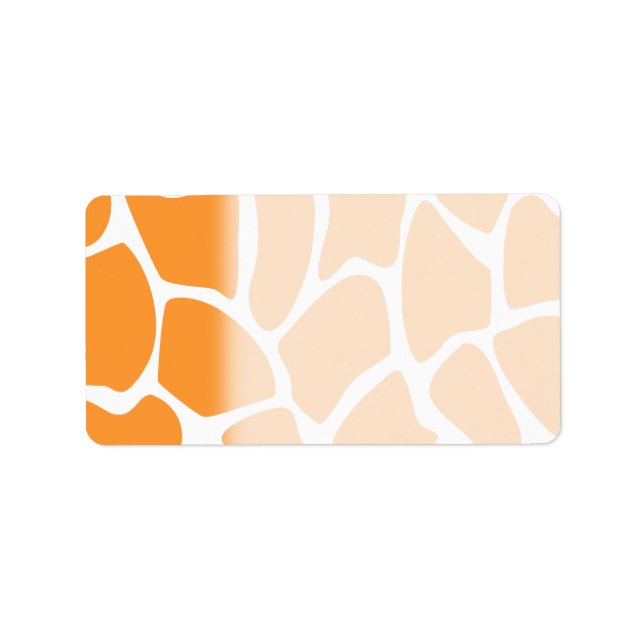 Etiqueta Orange Giraffe Impressão Pattern. (Frente)