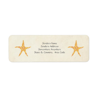 Etiqueta Orange Starfish Summer Beach Small Address Labels