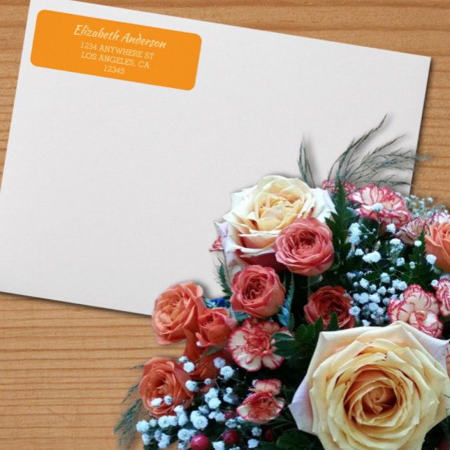 Etiqueta Orange Sunset Wedding (Criador carregado)