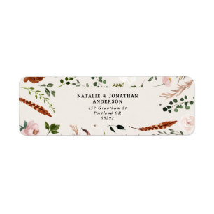 Etiqueta Orçamento elegante terracotta negro casamento flor