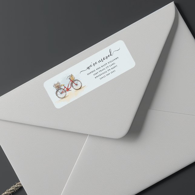 Etiqueta Orçamento Movimentamos Boho Chic Endereço de Devol (We have moved change of address biker moving announcement)