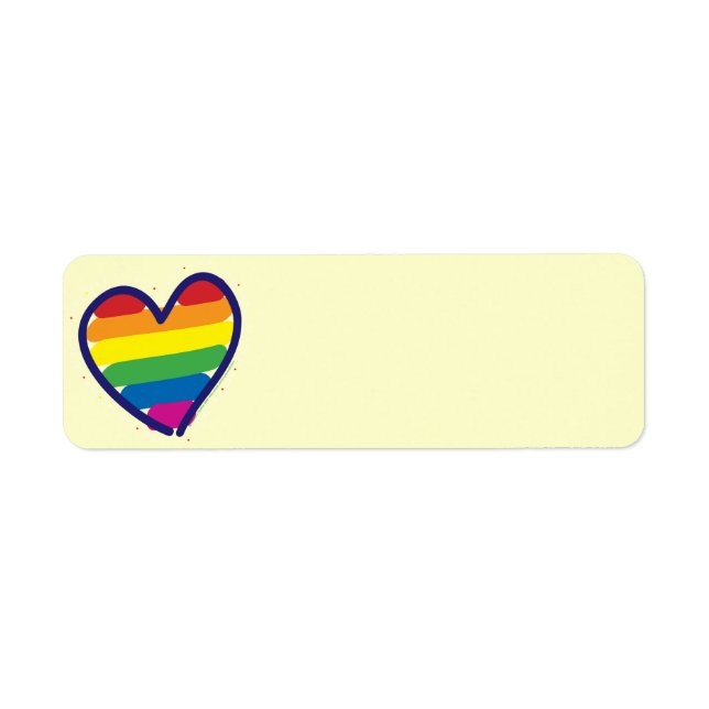 Etiqueta Orgulho gay Rainbow Heart (Frente)