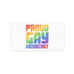 Etiqueta Orgulhoso Democrata Gay Engraçado LGBT