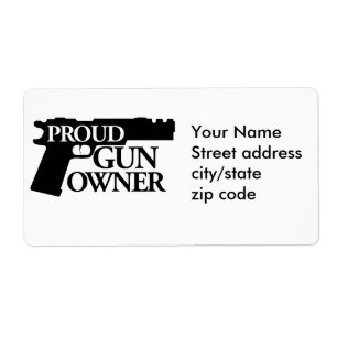 Etiqueta Orgulhoso proprietário de armas