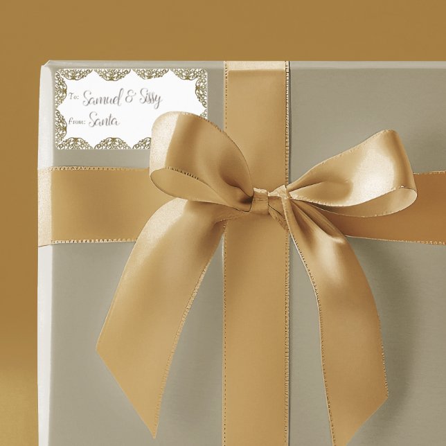 Etiqueta Ornament Dourado Manchas Presentes de Natal (Criador carregado)